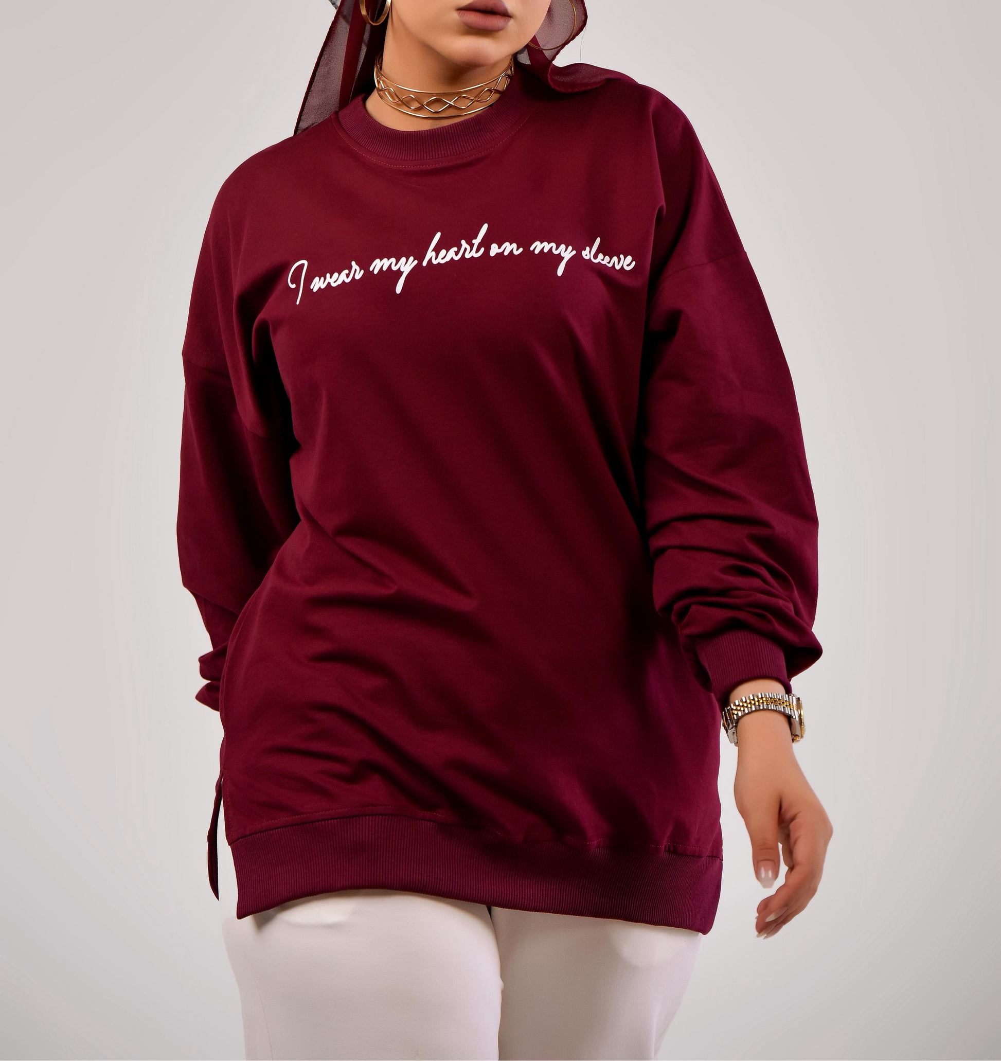 Sweatshirt I wear my heart - Mink Pink Store