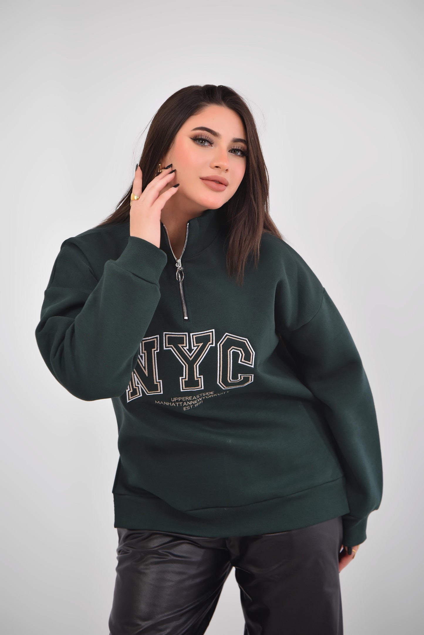 Oversized Half-Zip Sweatshirt NYC