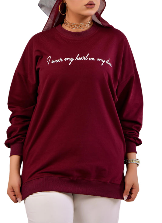 Sweatshirt I wear my heart - Mink Pink Store
