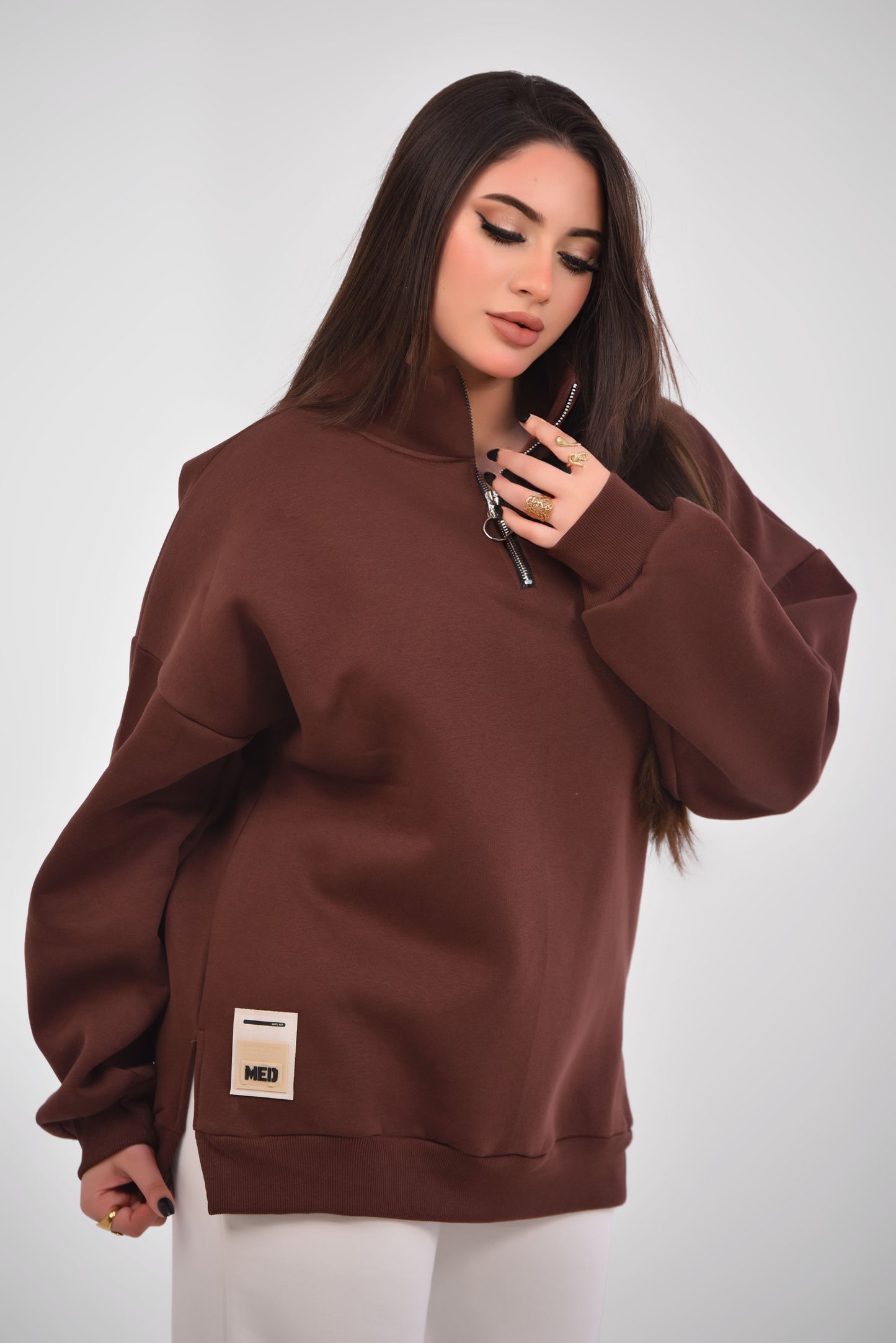 Luxe Relaxed Half-Zip Sweatshirt