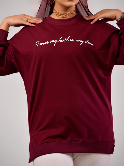 Sweatshirt I wear my heart - Mink Pink Store