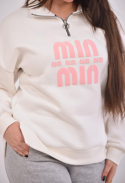 Oversized Half-Zip Sweatshirt