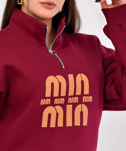 Oversized Half-Zip Sweatshirt