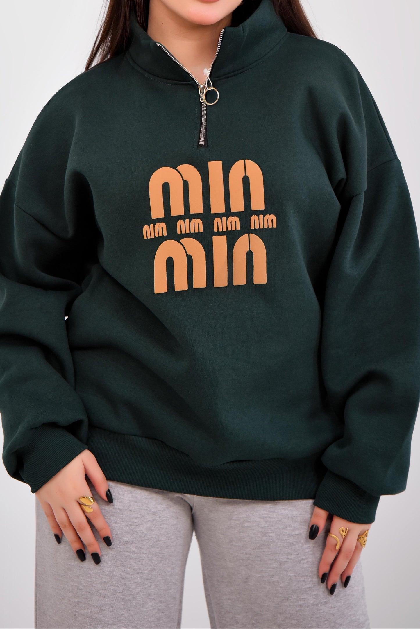 Oversized Half-Zip Sweatshirt