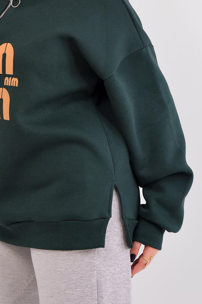 Oversized Half-Zip Sweatshirt