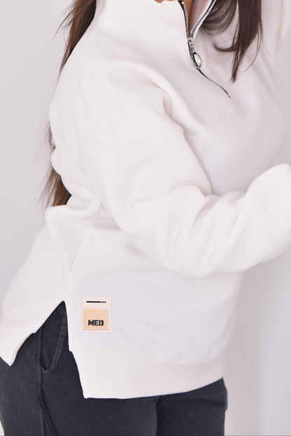 Luxe Relaxed Half-Zip Sweatshirt