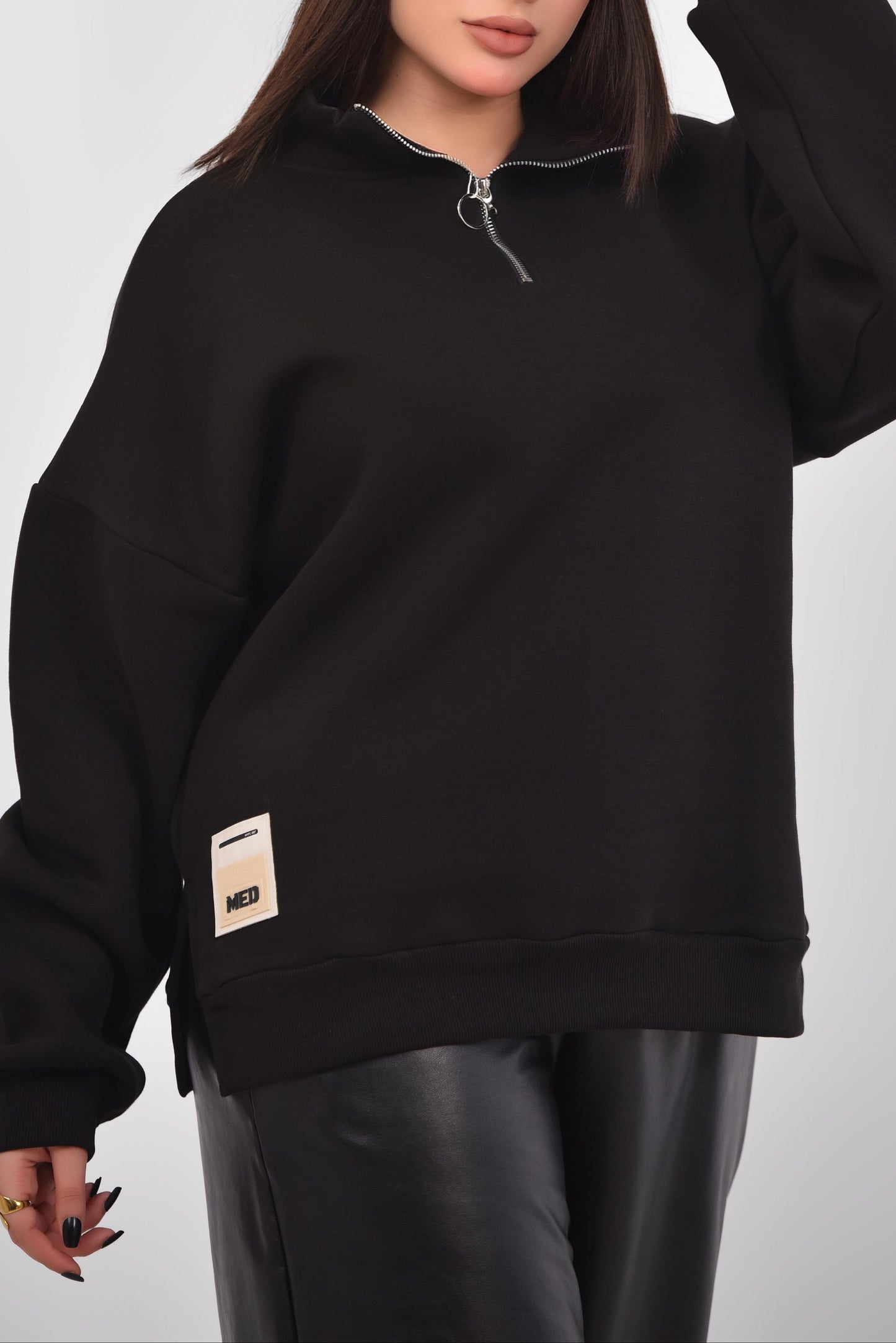 Luxe Relaxed Half-Zip Sweatshirt