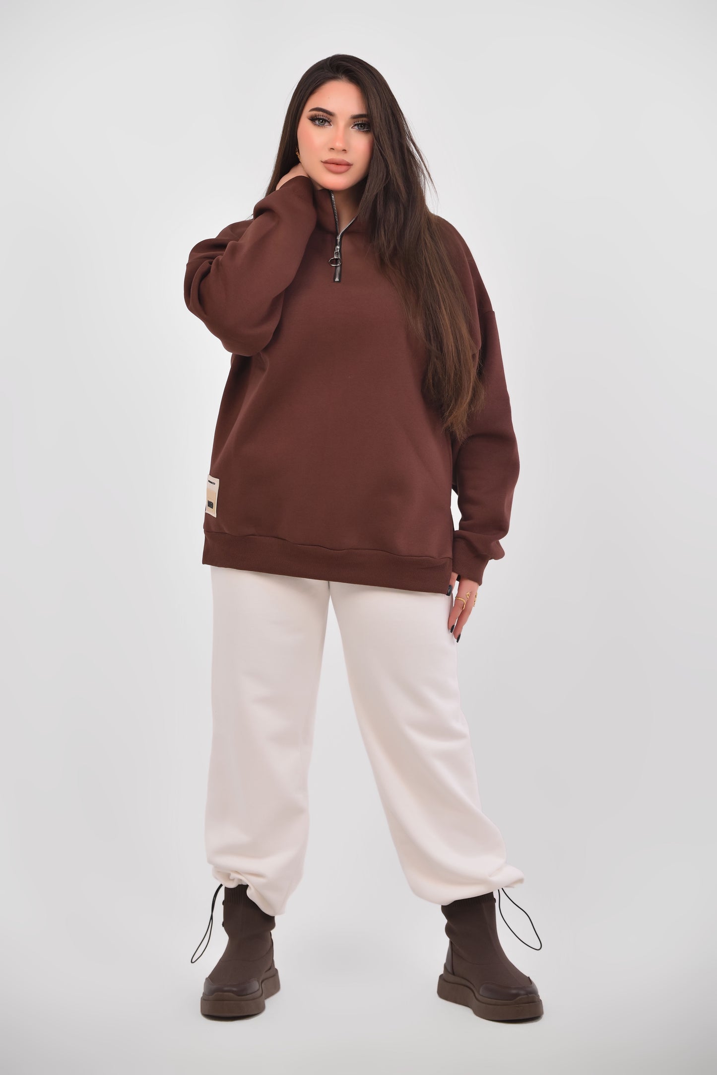 Luxe Relaxed Half-Zip Sweatshirt