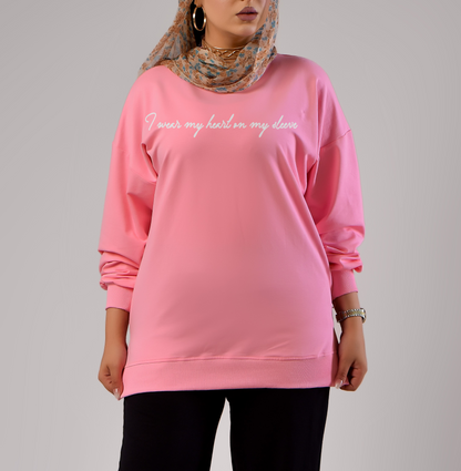 Sweatshirt I wear my heart - Mink Pink Store