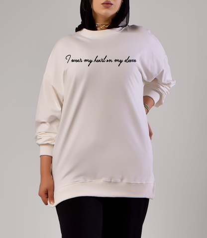 Sweatshirt I wear my heart - Mink Pink Store